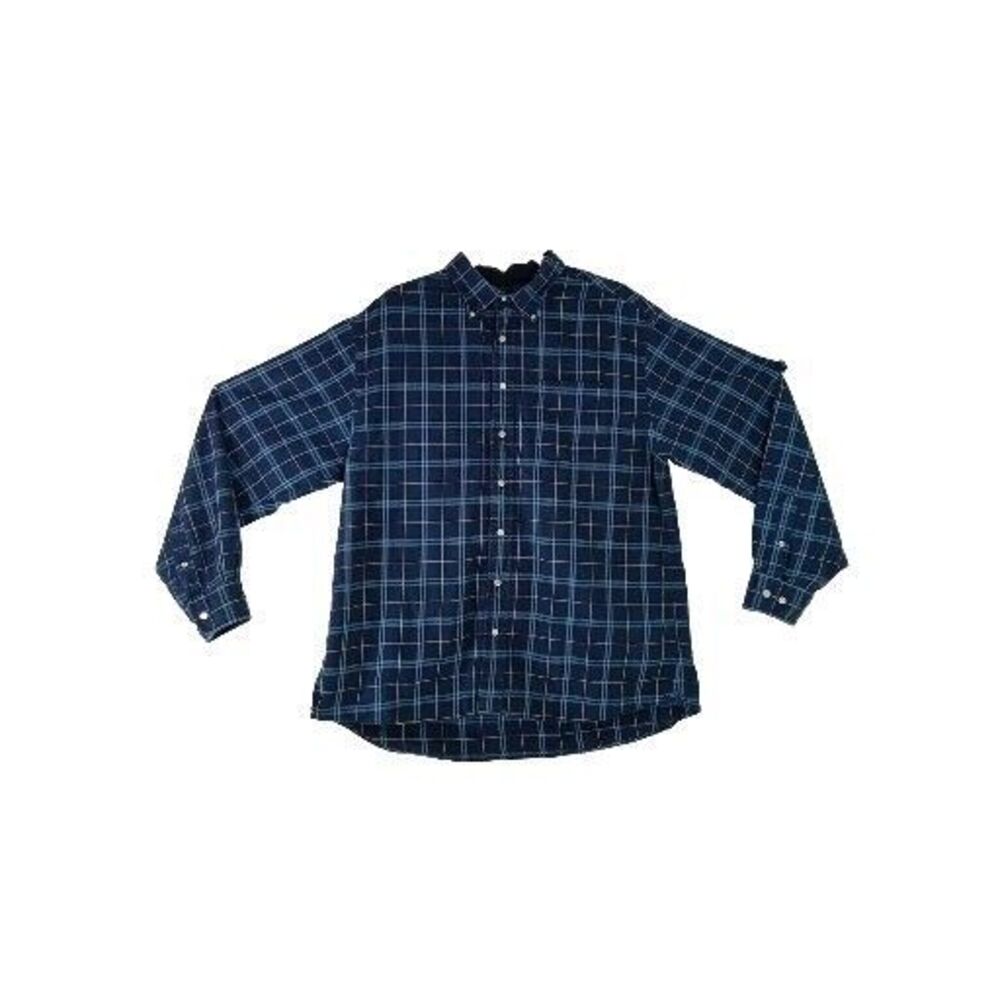 Duck Head Flannel Size XL‎ Long SL Blue Yellow Plaid Button Cuff
